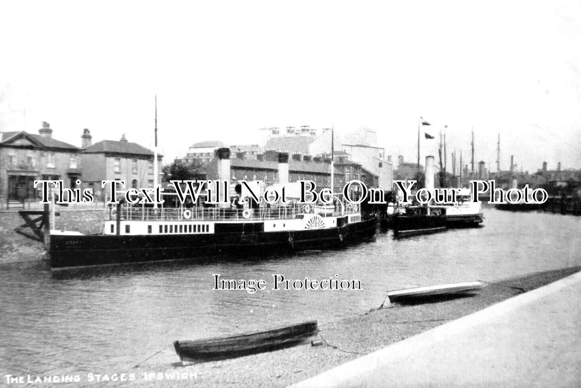 SF 3089 - The Landing Stages, Paddle Steamer, Ipswich Docks, Suffolk