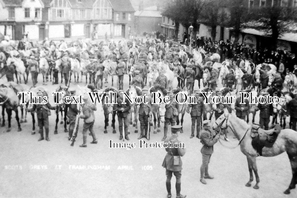 SF 351 - Scots Greys At Framlingham, Suffolk 1905