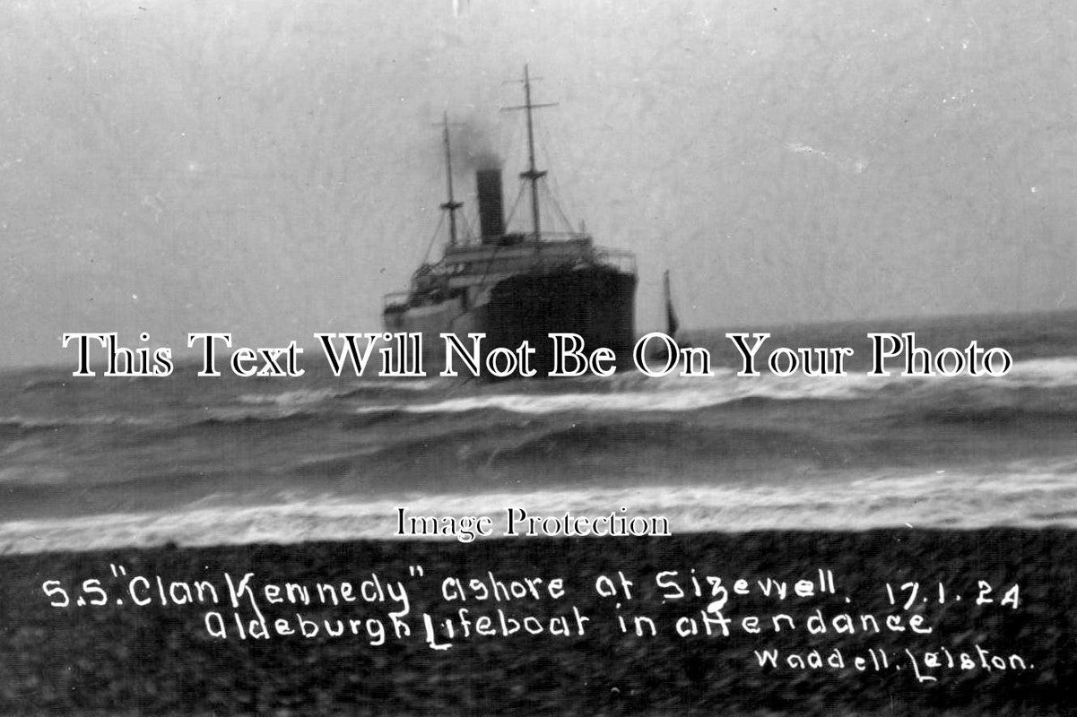 SF 382 - S.S.Clan Kennedy Shipwreck At Sizewell, Suffolk 1924 – JB 