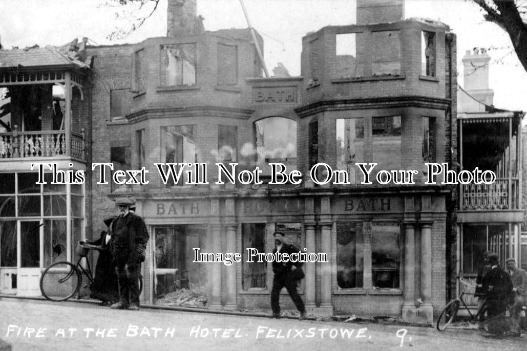 SF 390 - Bath Hotel Suffragette Fire Aftermath, Felixstowe, Suffolk 1914