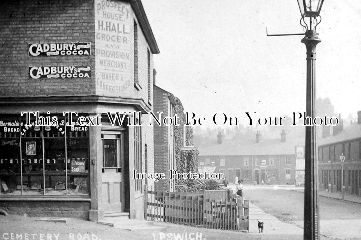 SF 395 - H Hall Grocer, Prospect House, Cemetery Road, Ipswich, Suffolk c1909