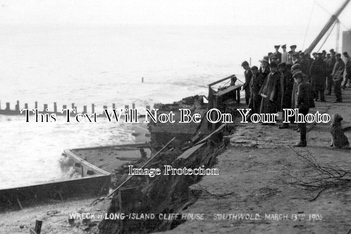 Sf 4202 Wreck Of Long Island Cliff House Southwold Suffolk 1906