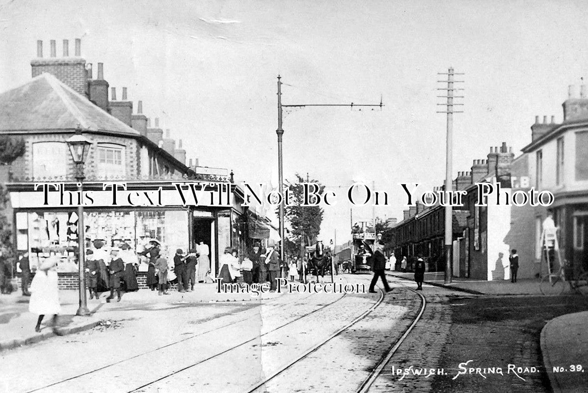 SF 493 - Spring Road & Cauldwell Hall Road Junction, Ipswich, Suffolk c1907