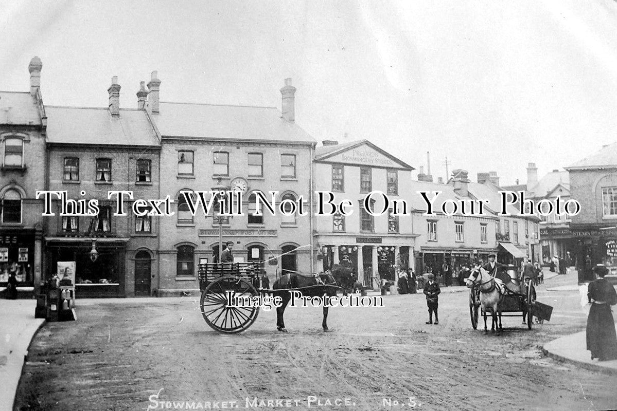 SF 537 - Post Office & Market Place, Stowmarket, Suffolk