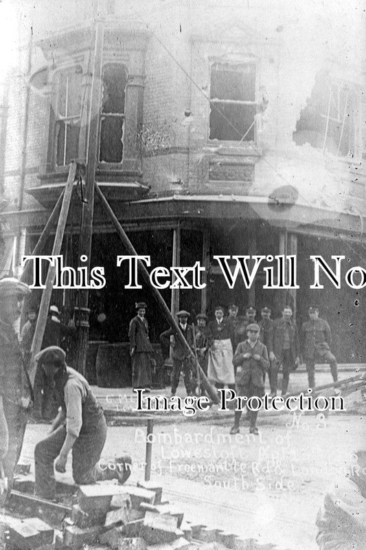 SF 767 - Bombardment Of Lowestoft, Corner Of Freemantle Road, Suffolk