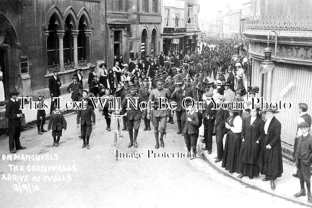 SO 1133 - The Cornwall Regiment, High Street, Wells, Somerset 1910
