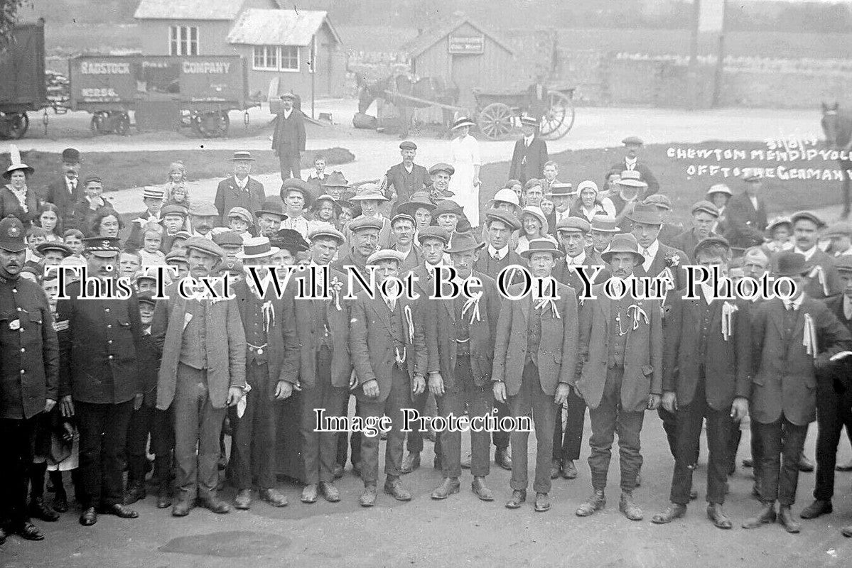 SO 1654 - Chewton Mendip Volunteers Off To War, Somerset 1914 WW1