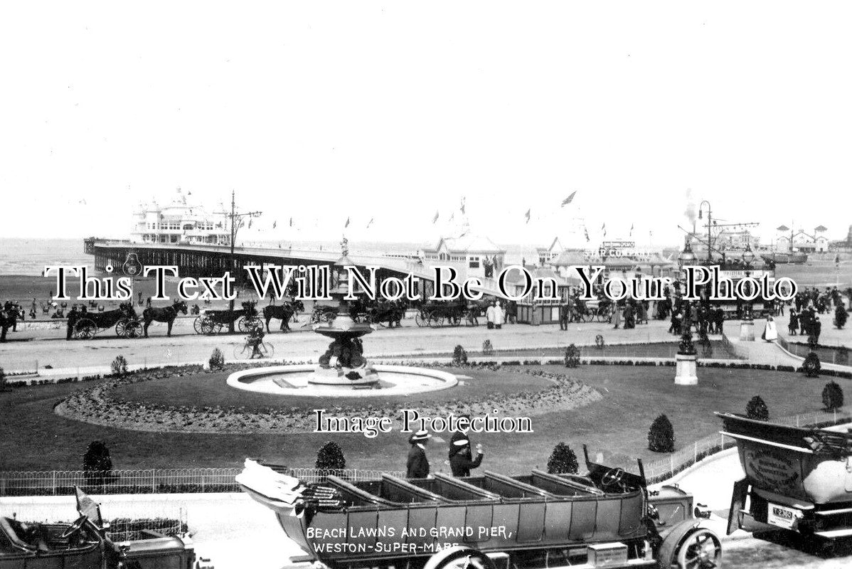 SO 2082 - Beach Lawns & Grand Pier, Weston Super Mare, Somerset c1929
