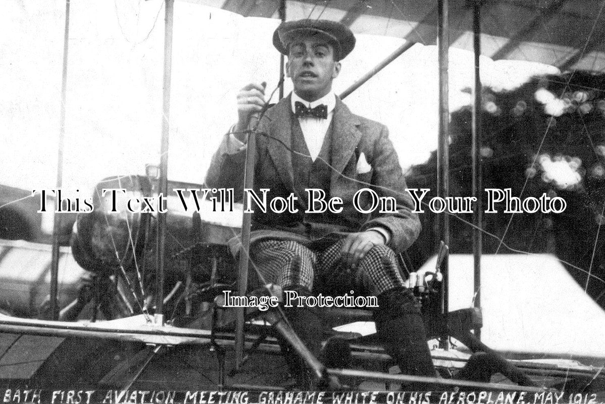 SO 2298 - Grahame White On His Aeroplane, Bath, Somerset 1912