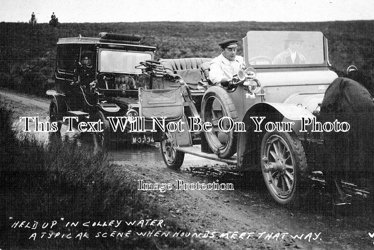 SO 232 - Car At Colley Water, Porlock, Somerset c1913