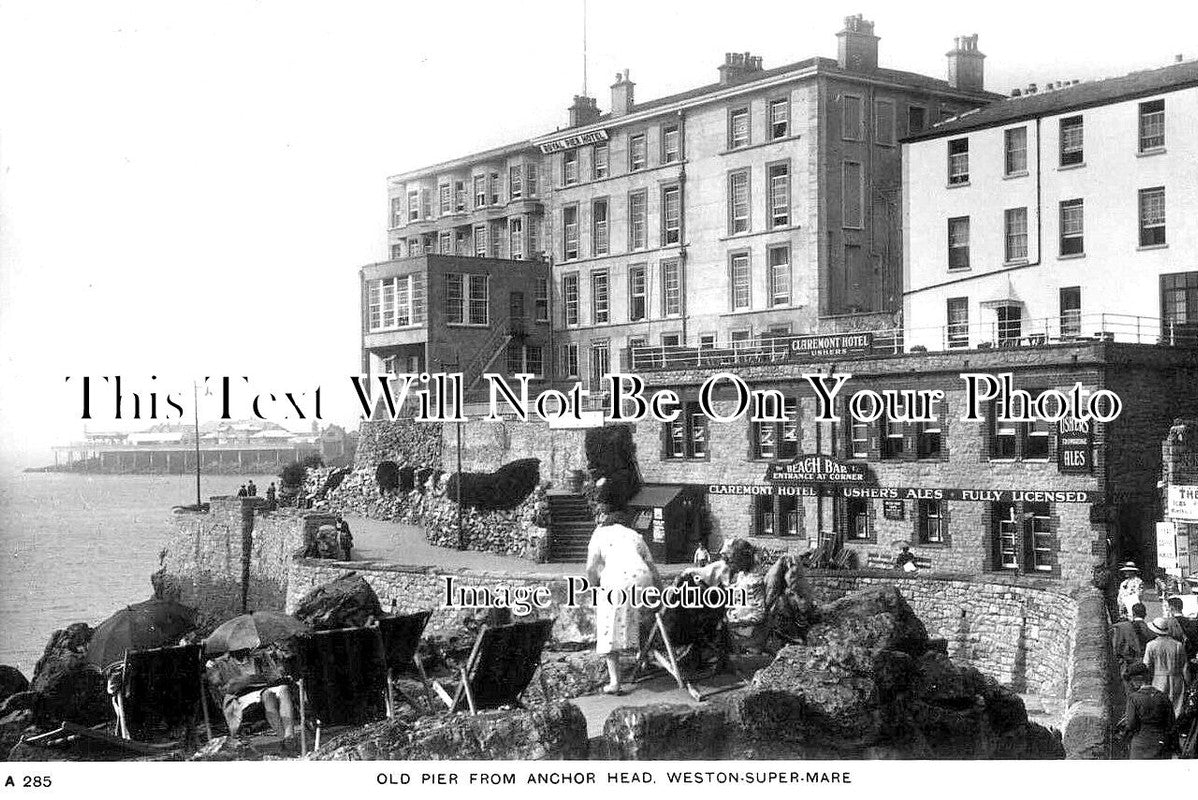 SO 2422 Old Pier From Anchor Head, Weston Super Mare, Somerset JB