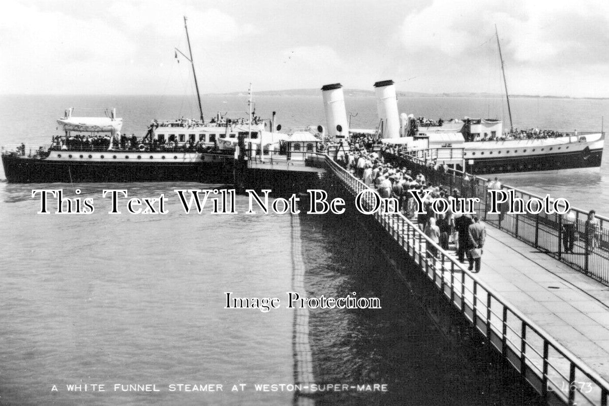 SO 2434 - A White Funnel Steamer At Weston Super Mare, Somerset