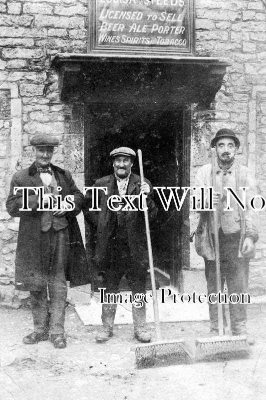 SO 266 - Workmen Outside New Inn (Now Fox & Badger) Wellow Bath, Somerset c1914