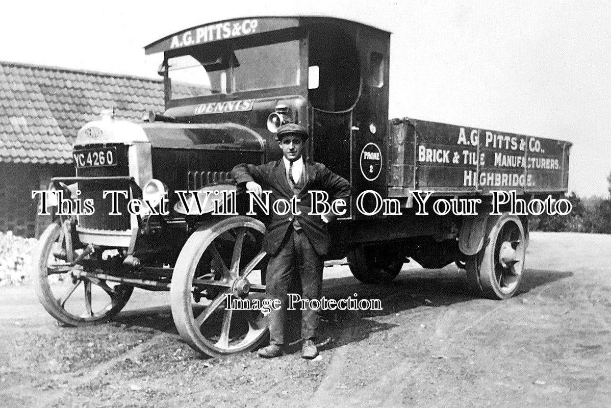 SO 2770 - AG Pitts & Co, Brick & Tile Motor Lorry, Highbridge, Somerset c1925