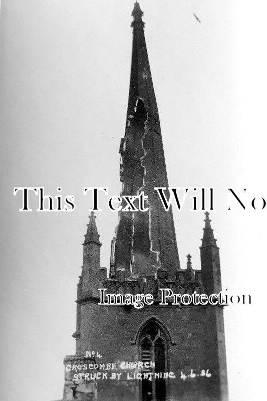 SO 454 - Croscombe Church, Struck By Lightning, Somerset 1936