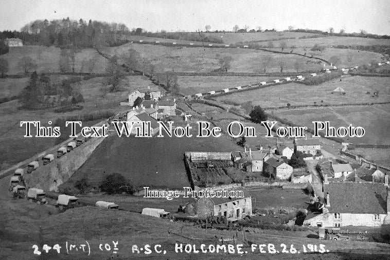 SO 480 - Military Convoy, Holcombe Village, Somerset 1915 WW1