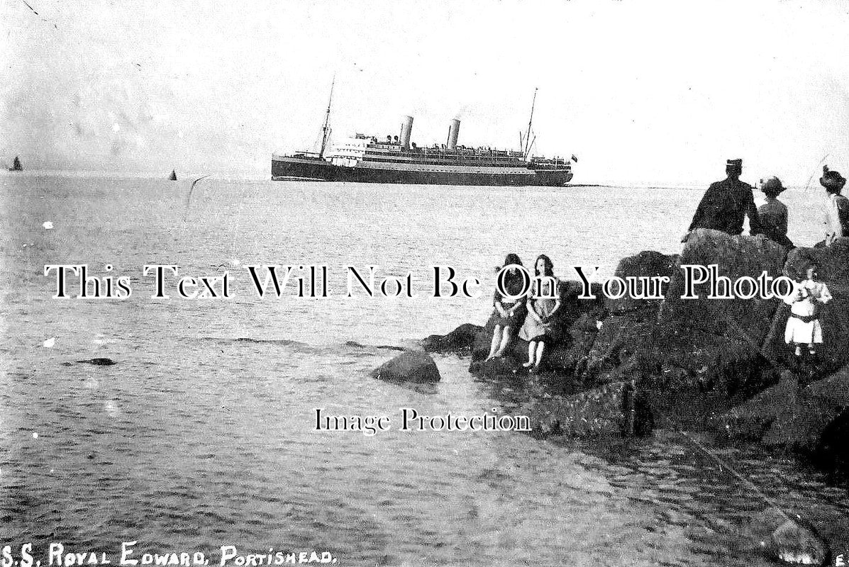 SO 908 - SS Royal Edward Passing Portishead, Somerset 1915