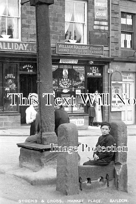 SP 705 - Stocks & Cross, Market Place, Baildon, Yorkshire