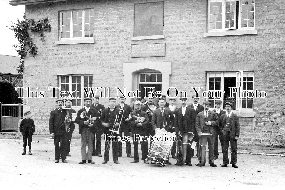 SP 728 - Band In Front Of Black Lion, Firbeck, Yorkshire c1905