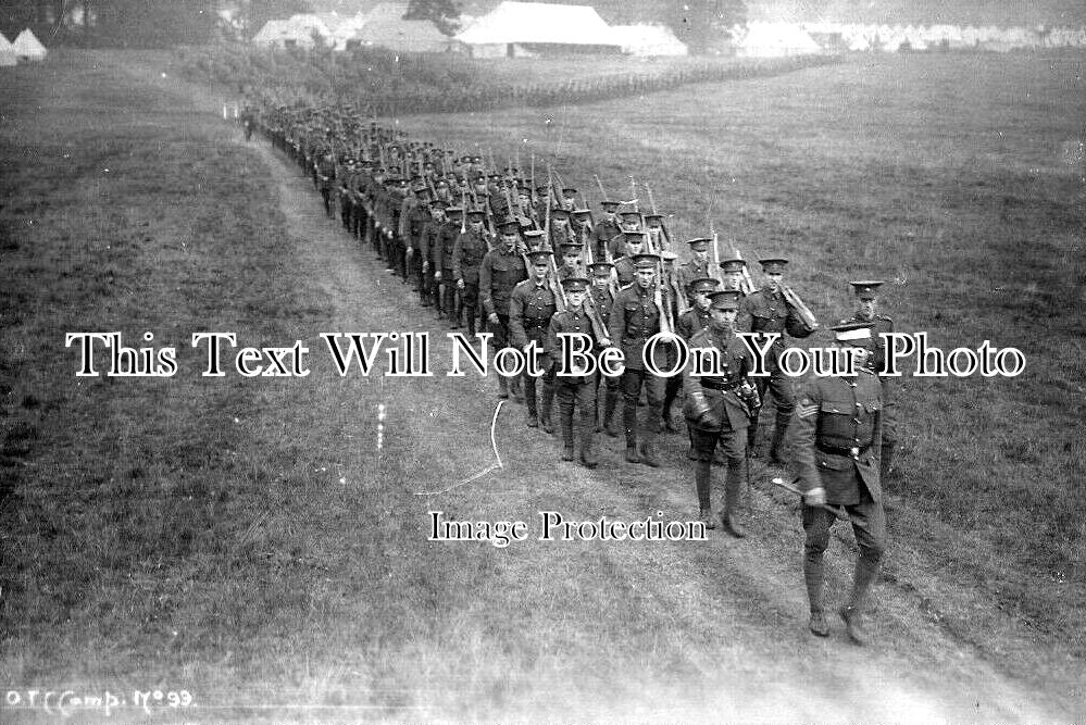 ST 1046 - OTC Marching, Hagley Park, Rugeley, Staffordshire c1914