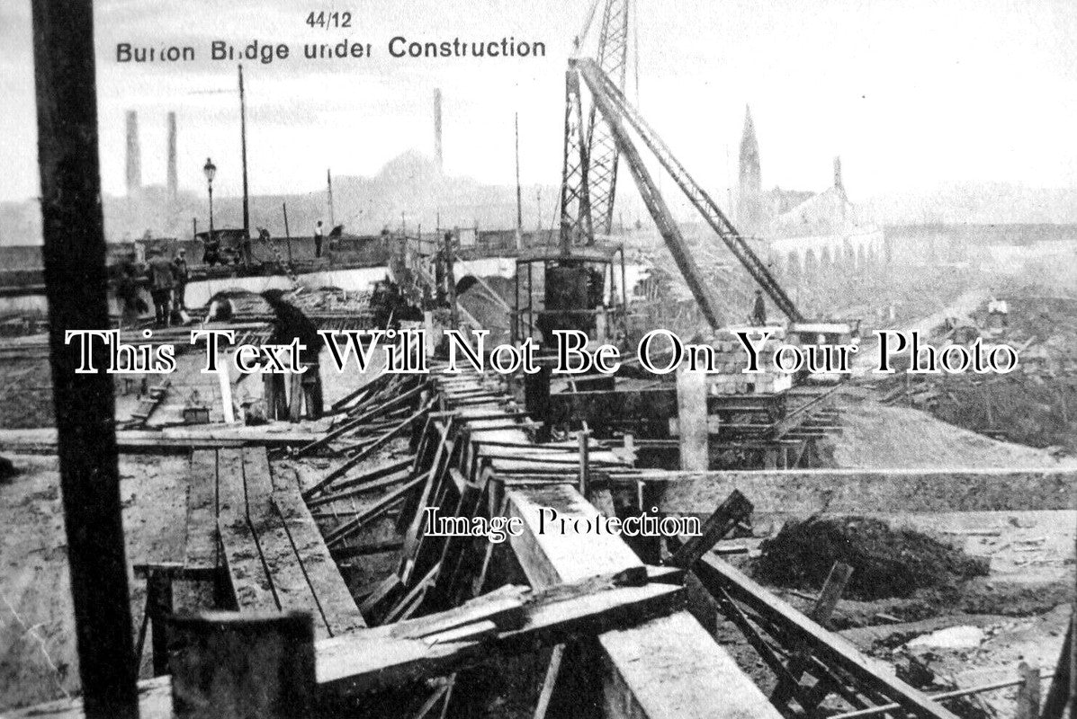 ST 1162 Burton Bridge Under Construction Staffordshire JB Archive