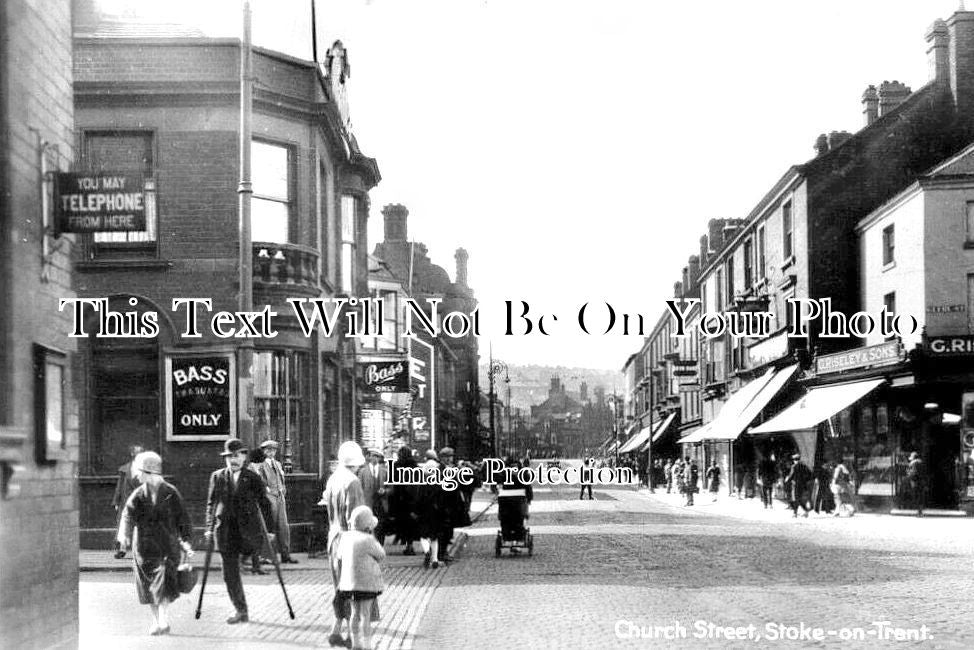 ST 1342 - Church Street, Stoke On Trent, Staffordshire c1923