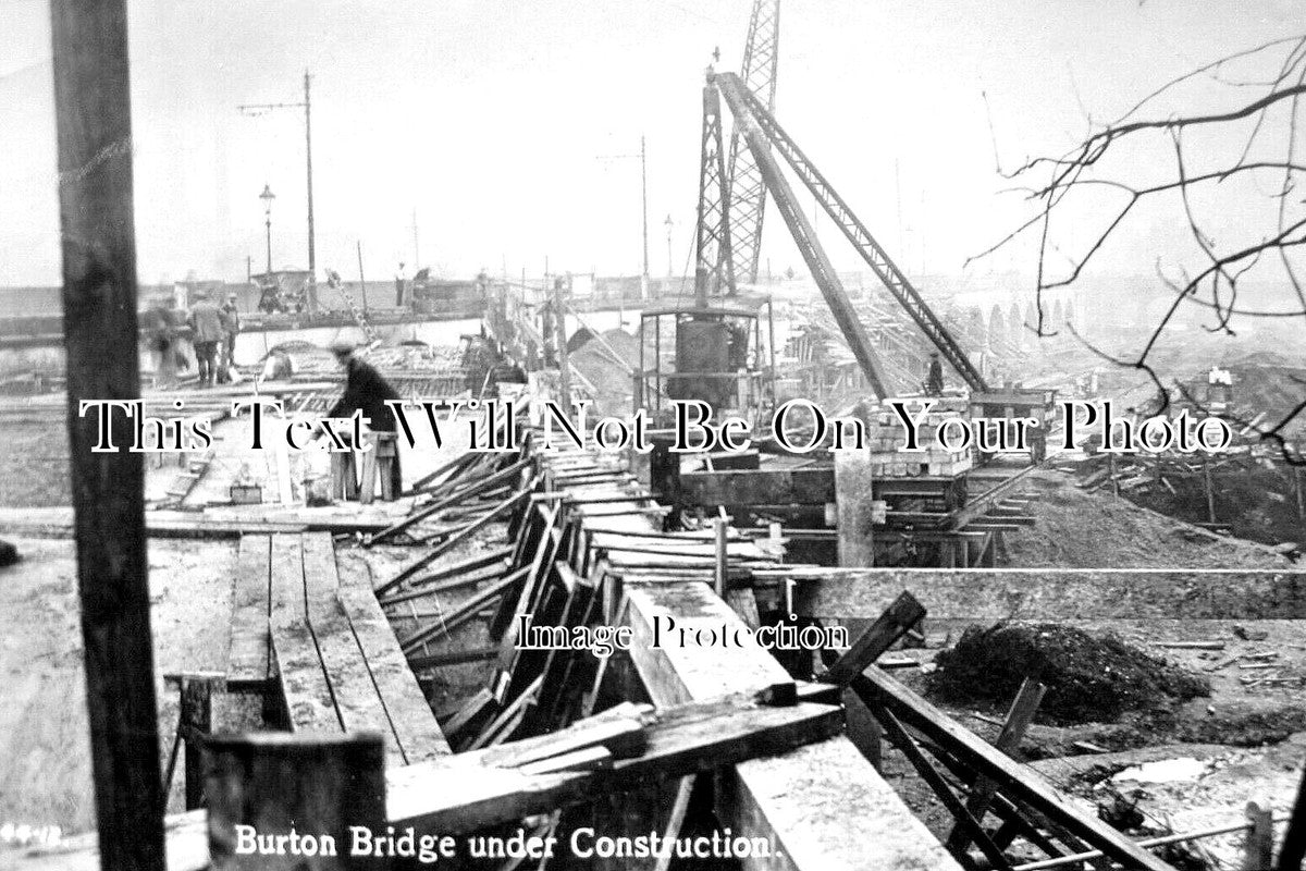 ST 1665 Burton Bridge Under Construction Staffordshire JB Archive