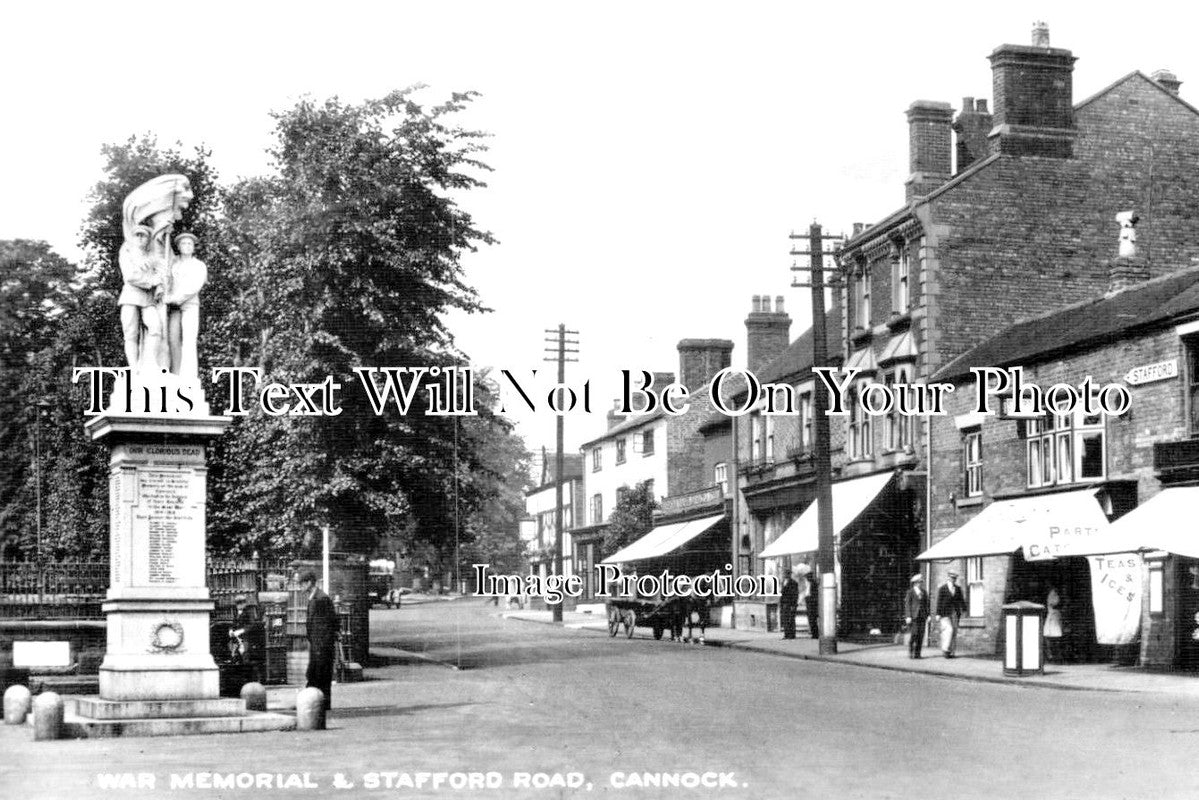 ST 898 - War Memorial & Stafford Road, Cannock, Staffordshire