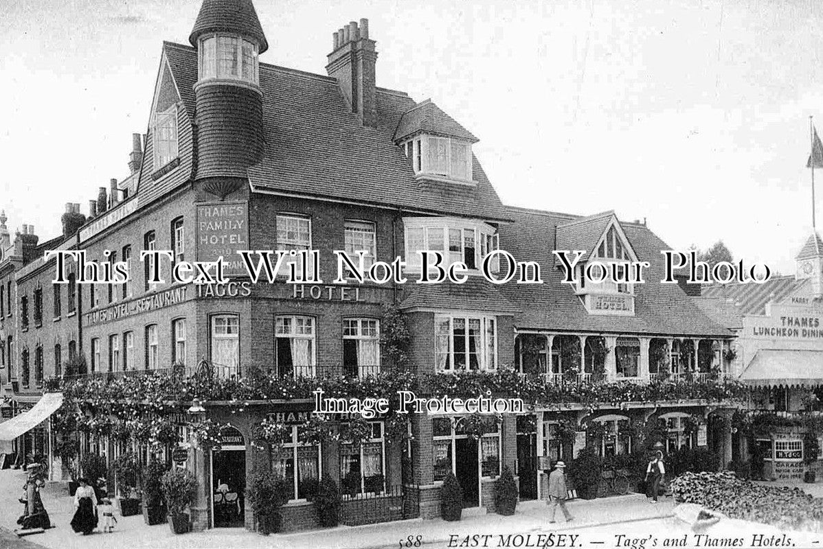 SU 232 - Taggs Hotel & Thames Hotel, East Molesey, Surrey c1910