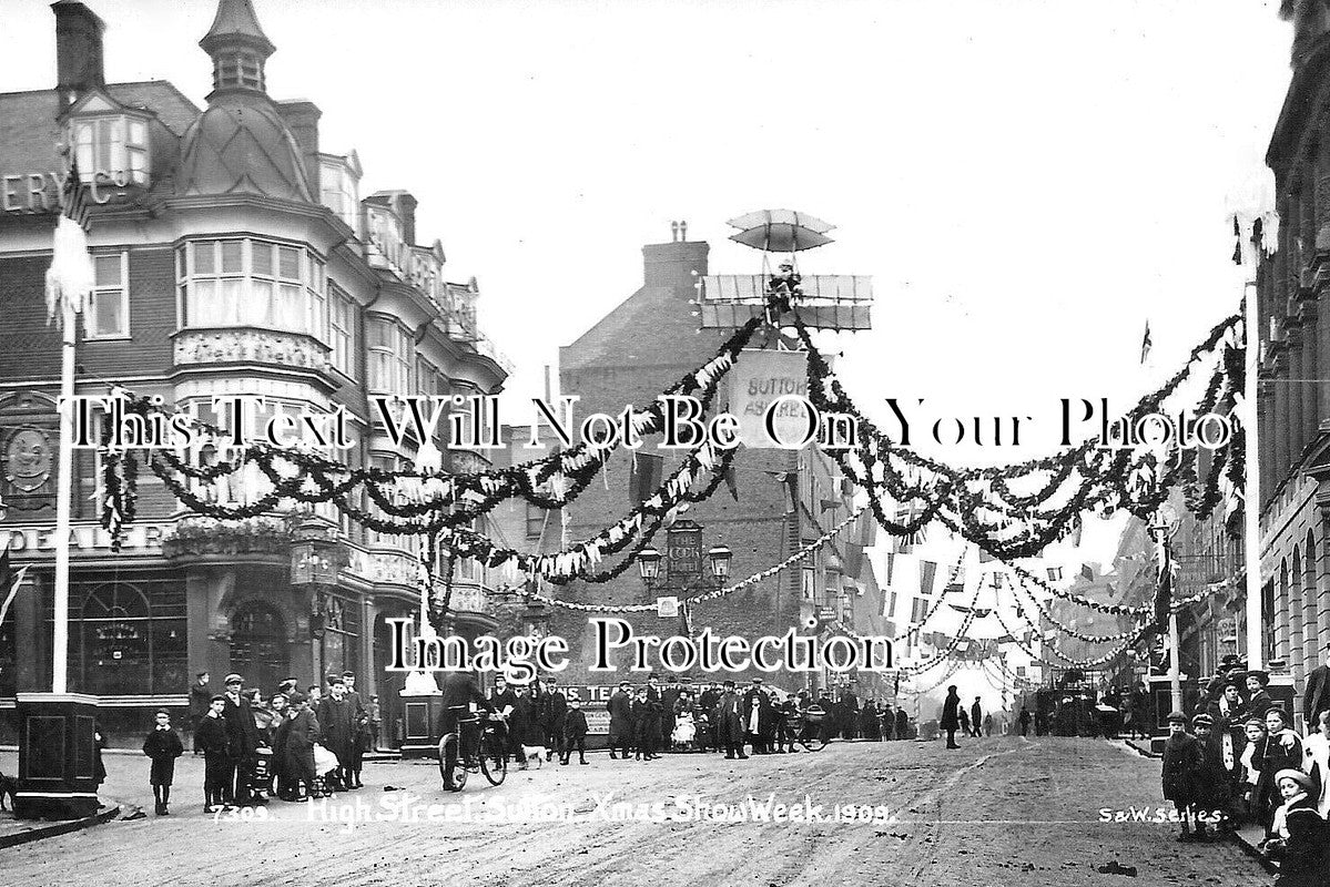 SU 3822 - High Street Xmas Show Week, Sutton, Surrey 1909