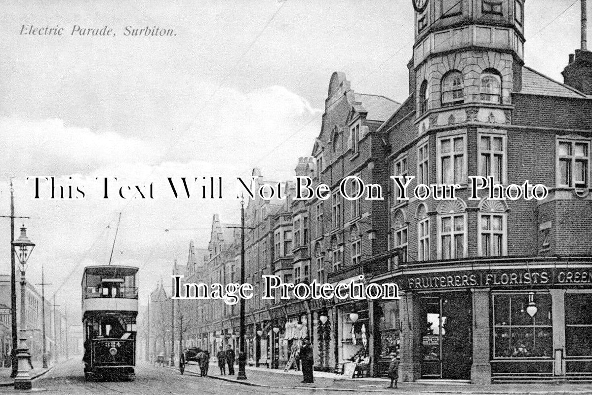 SU 3839 - Tram Car On Electric Parade, Surbiton, Surrey
