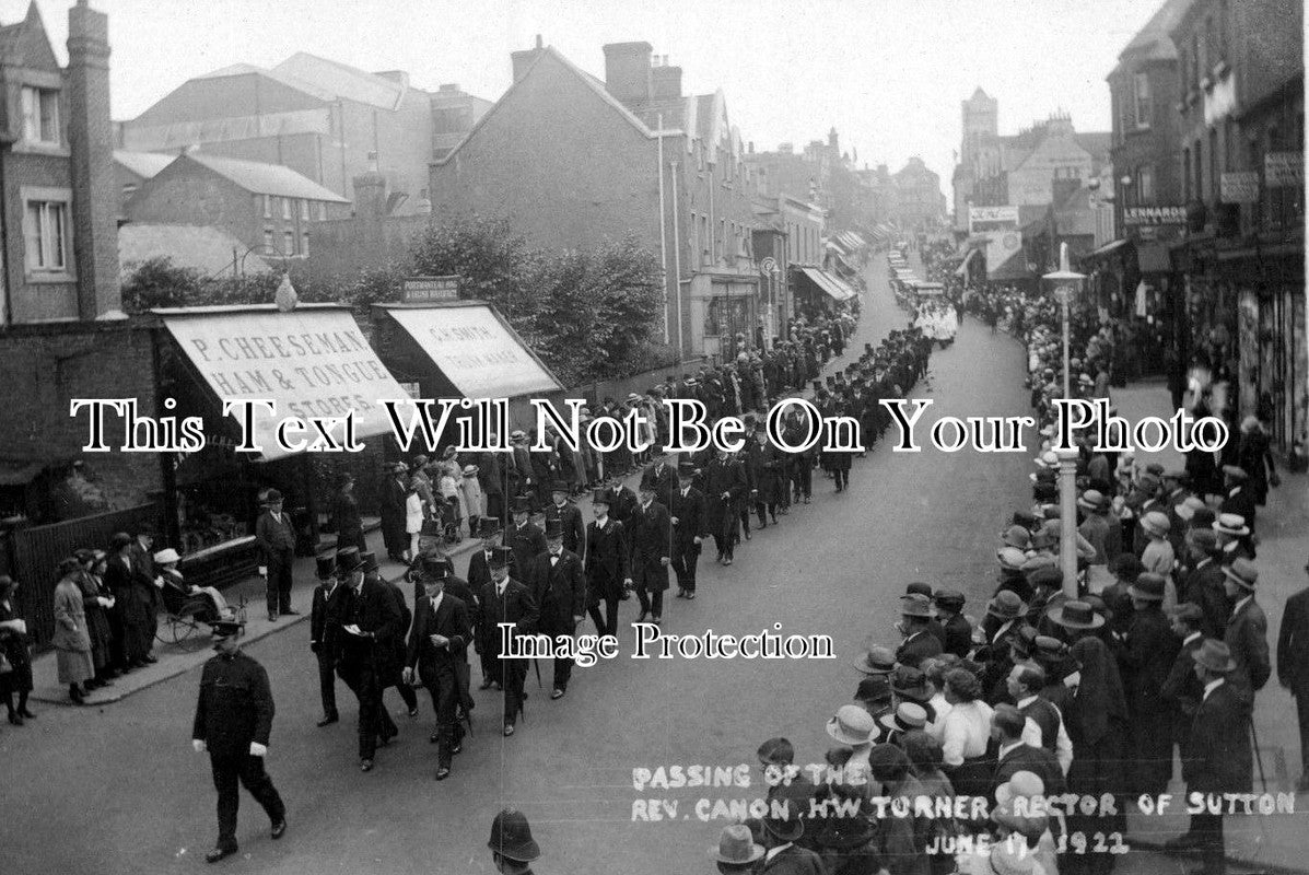 SU 817 Funeral Procession Of Rev HW Turner, Sutton, Surrey 1922