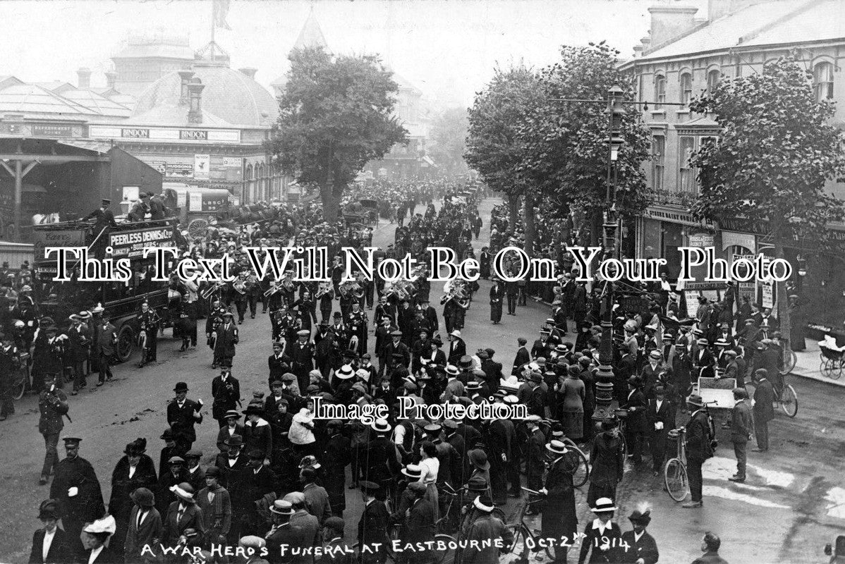 SX 1010 - A War Heros Funeral Procession, Eastbourne, Sussex 21.10.1914
