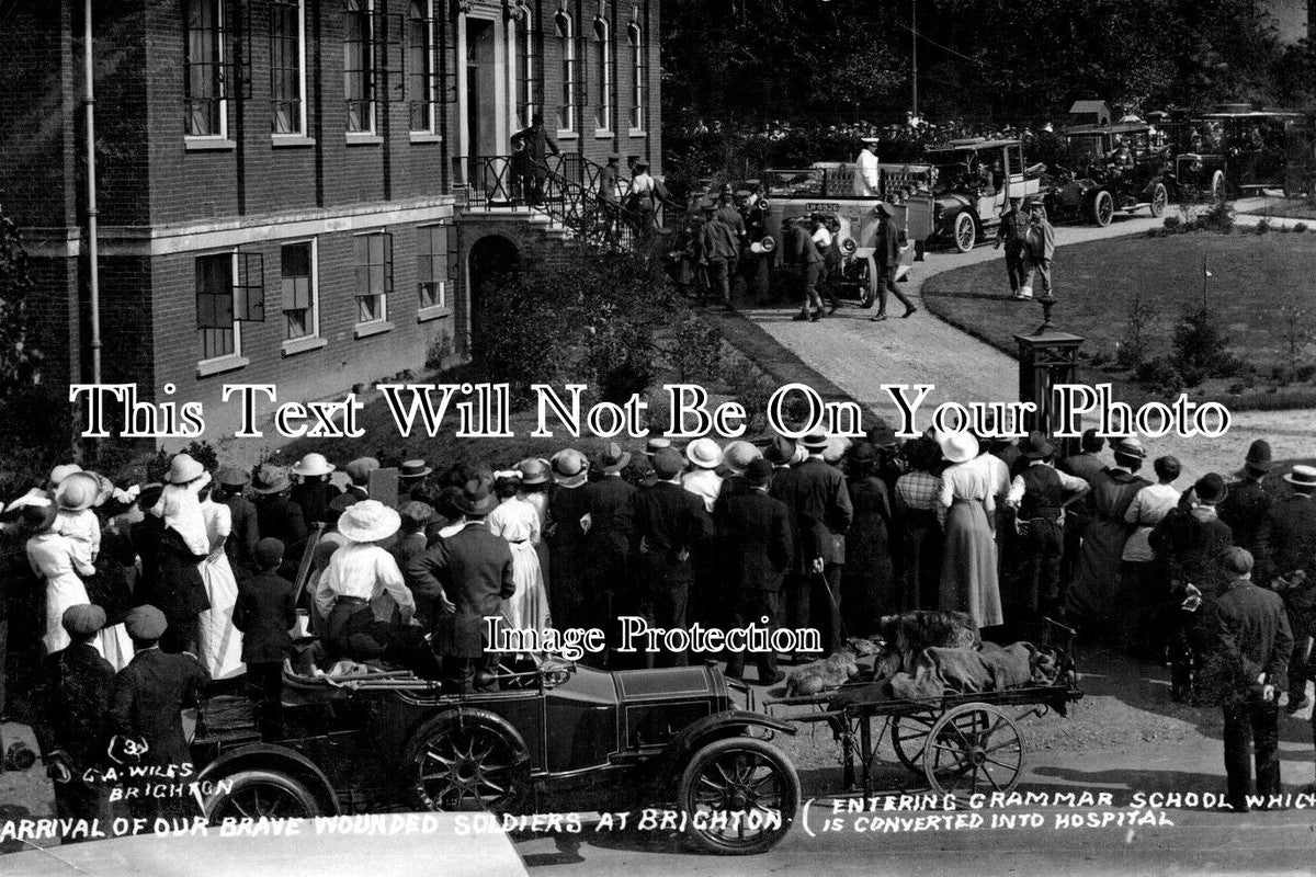 SX 102 - Arrival Of Soldiers, Grammar School, Brighton, Sussex 1914
