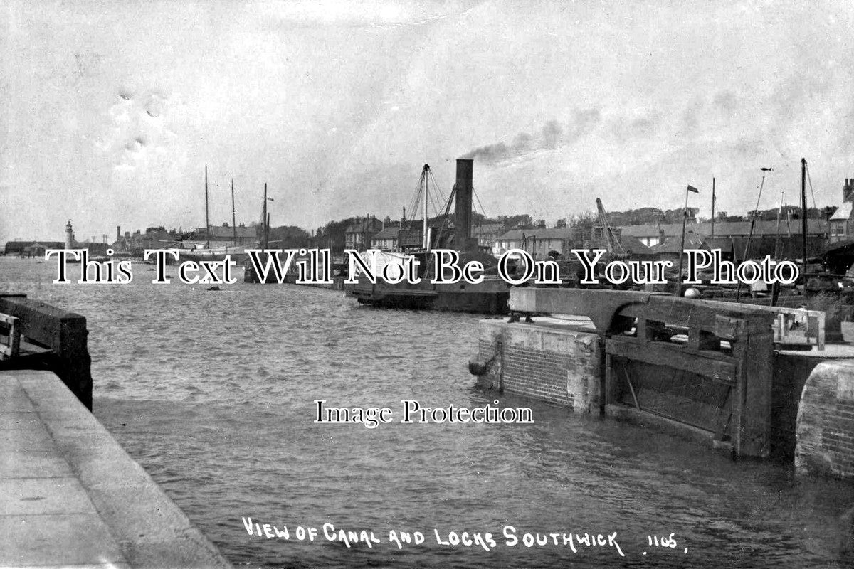 SX 1052 - Canal & Locks, SOuthwick, Brighton, Sussex c1913