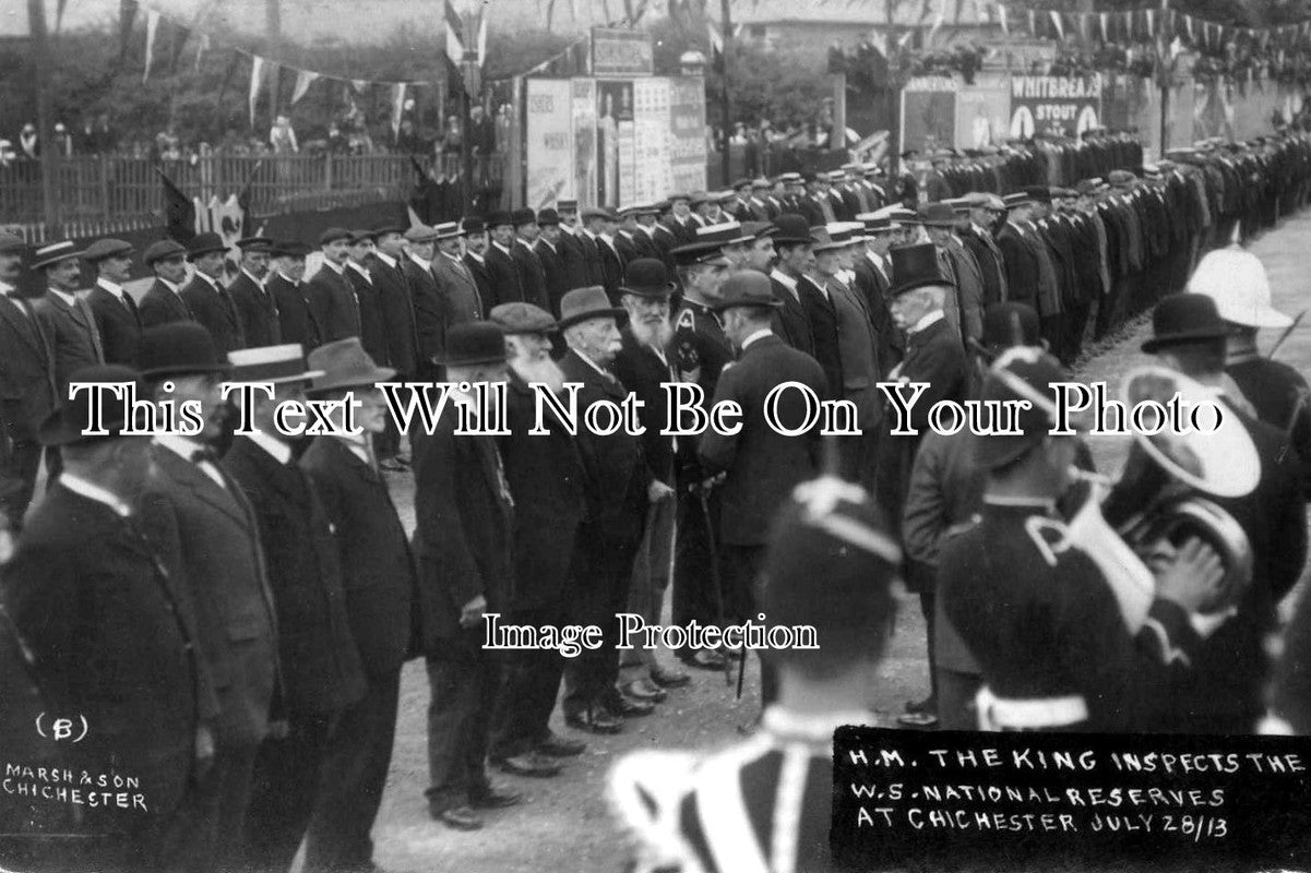 SX 1106 - King George V Inspects West Sussex National Reserves, Chichester, Sussex 1913