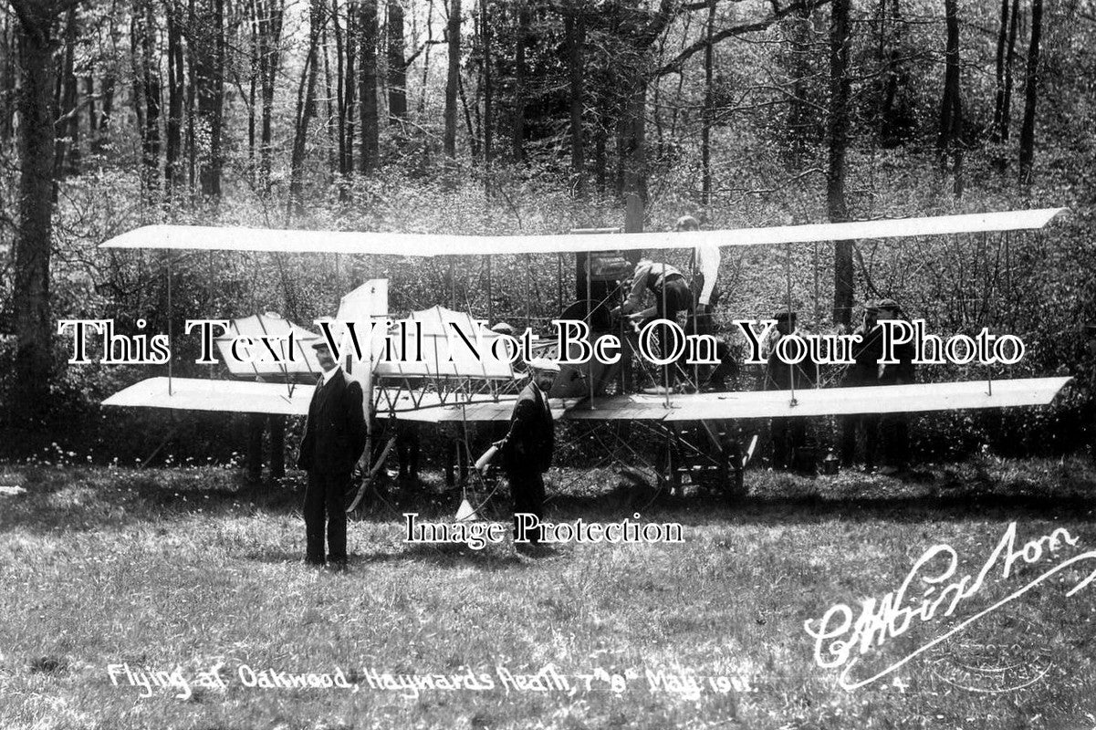SX 1150 - Charles Pixton Biplane At Oakwood, Haywards Heath, Sussex 1911