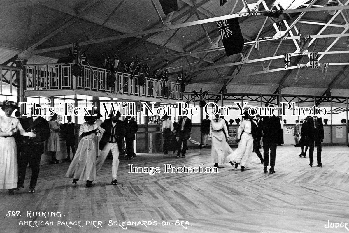 SX 1178 - Rinking At American Palace Pier, St Leonards, Sussex c1912