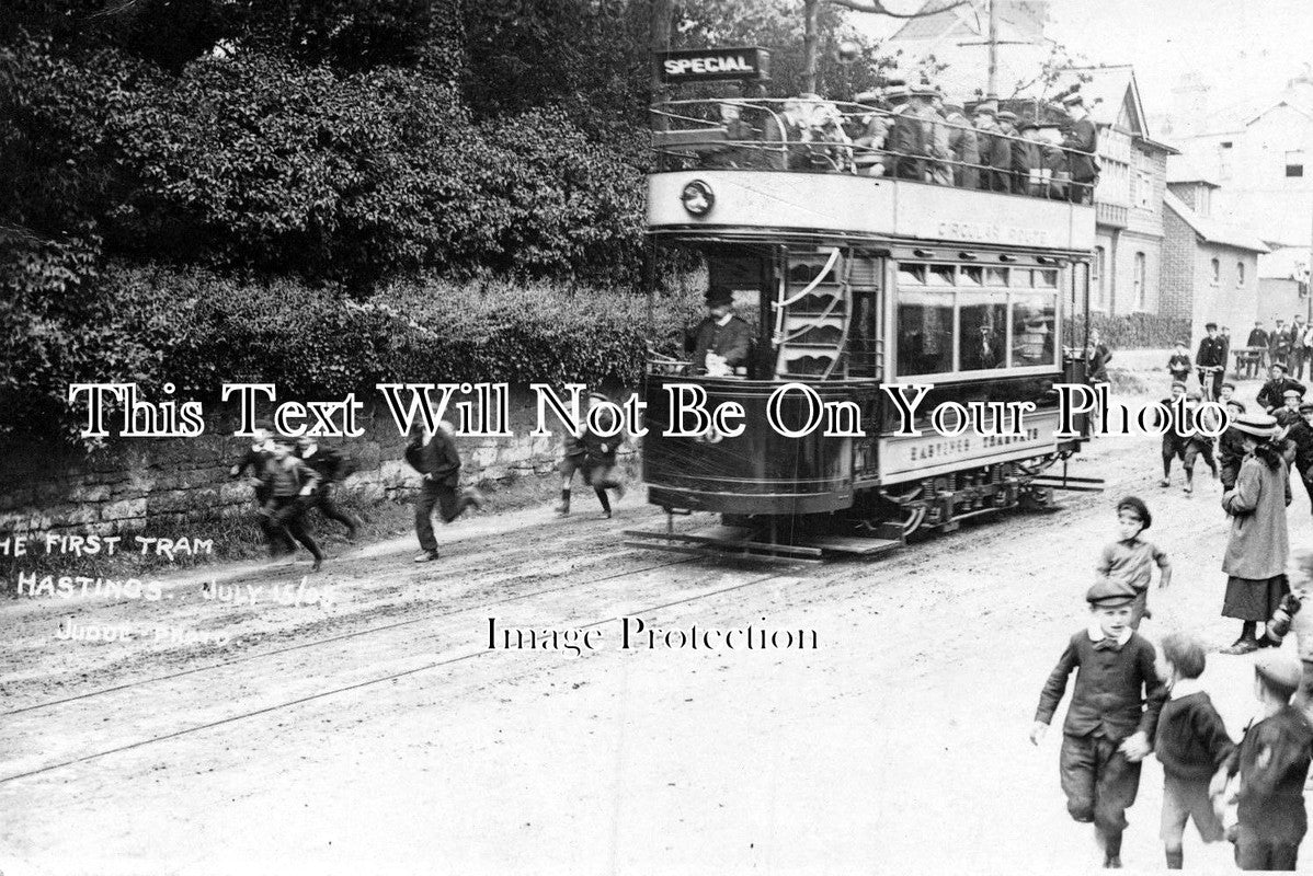 SX 1218 - The First Tram, Hastings, Sussex 15.07.1905