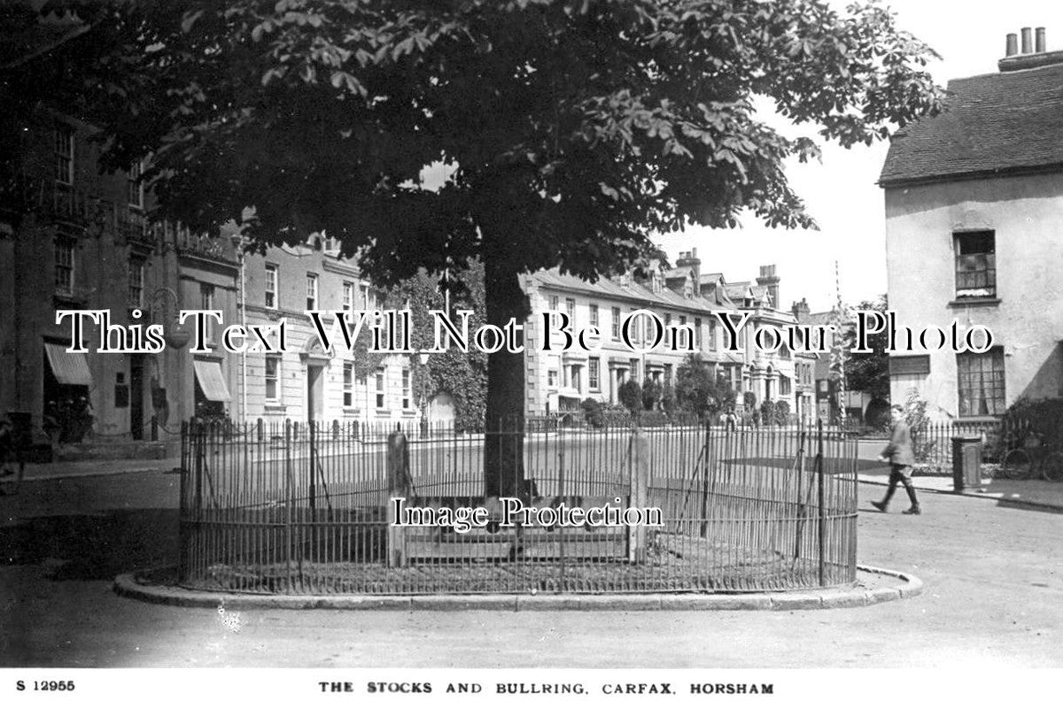 SX 1456 - Stocks & Bullring, Carfax, Horsham, Sussex c1923