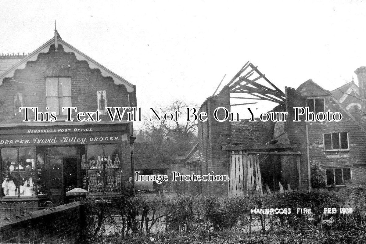SX 1666 - High Street, Handcross Fire, Sussex 1906