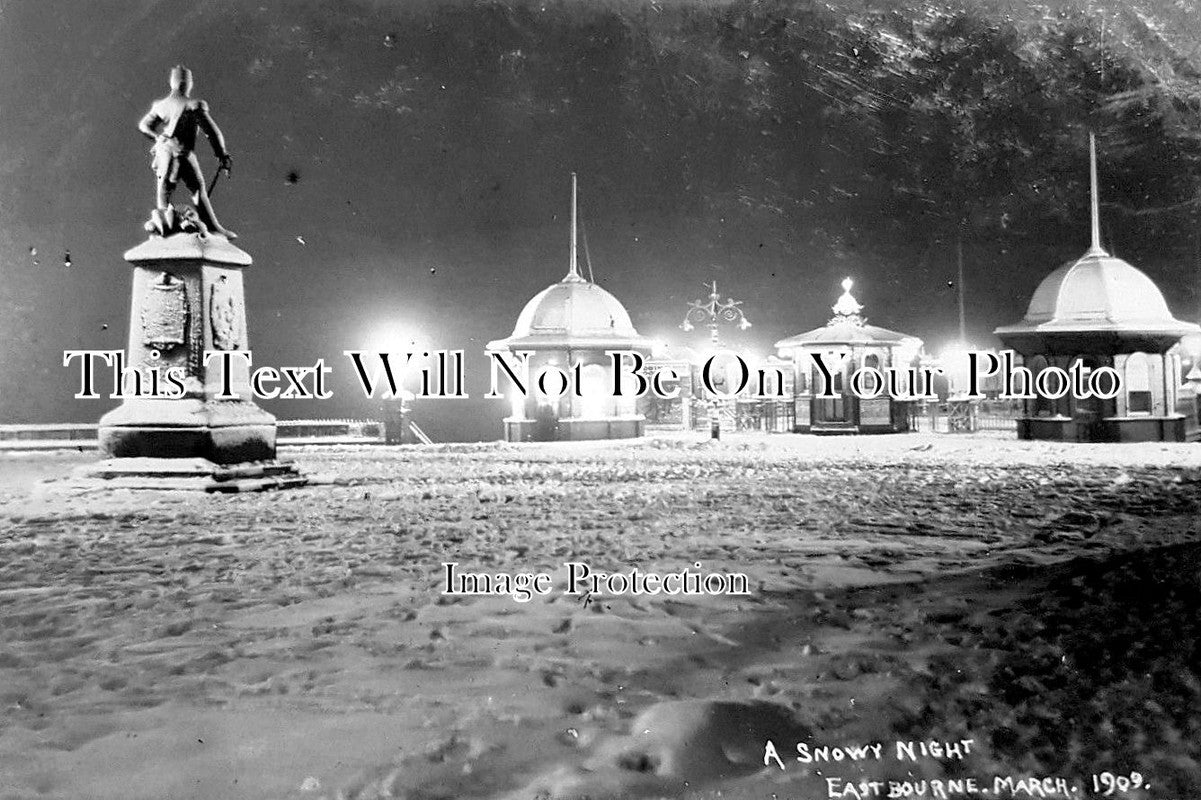 SX 1718 - A Snowy Night, Eastbourne, Sussex 1909
