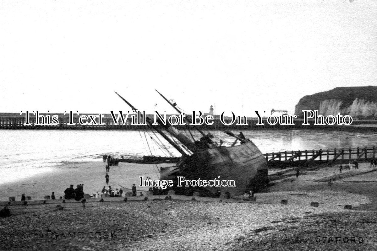 SX 1795 - Ship Aground Near Newhaven, Seaford, Sussex 1912