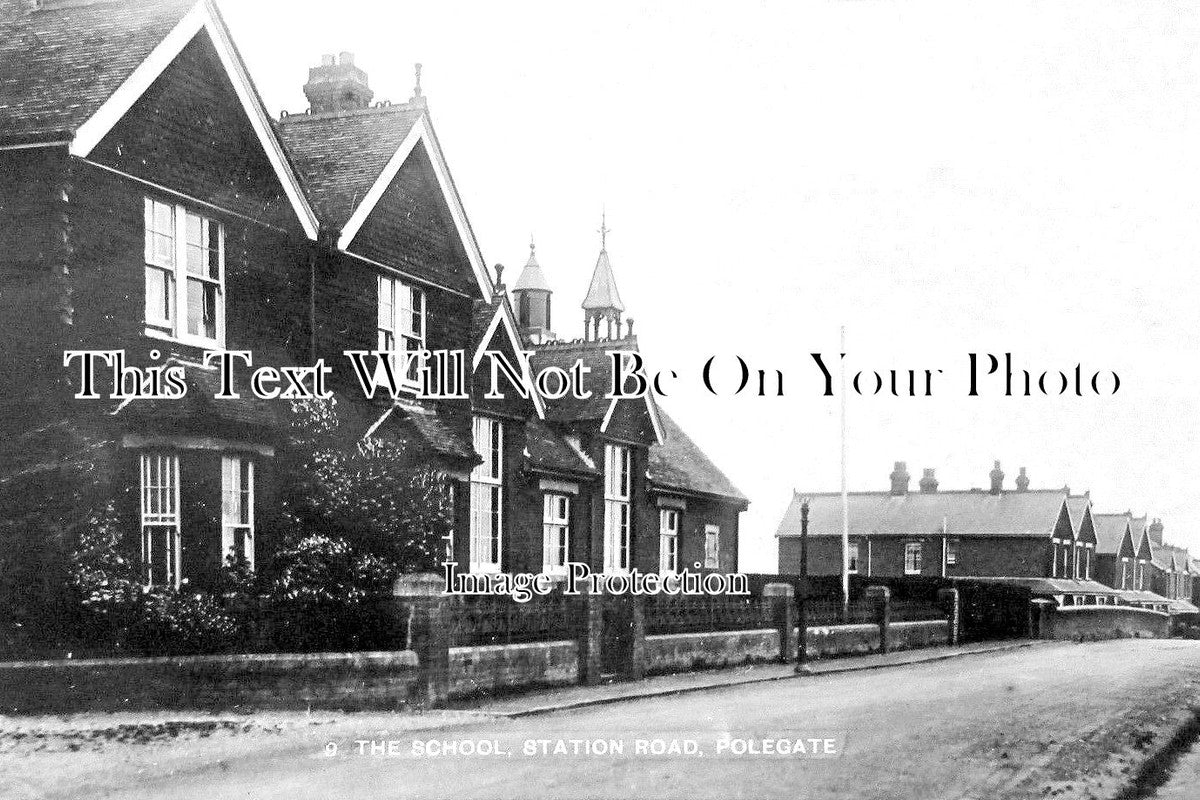 SX 1855 - Village School & Street, Polegate, Sussex c1915