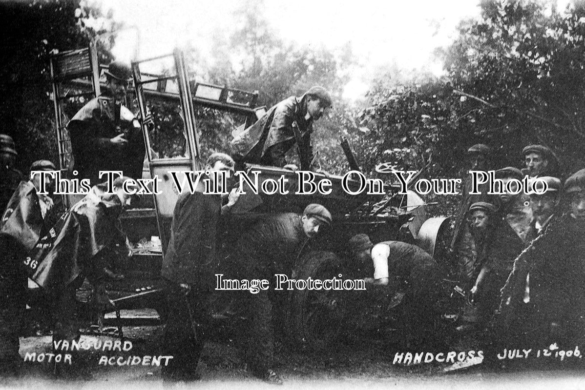 SX 1858 - The Vanguard Motor Accident, Handcross, Sussex 1906