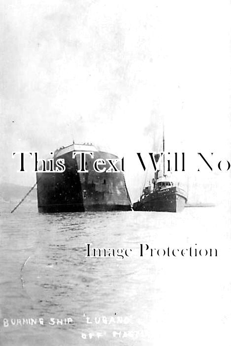 SX 1891 - Burning Ship Lugano Off Hastings, Sussex c1906