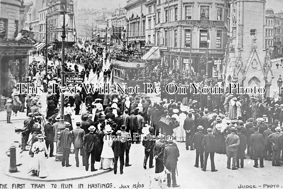 SX 1992 - The First Tram To Run In Hastings, Sussex 1905