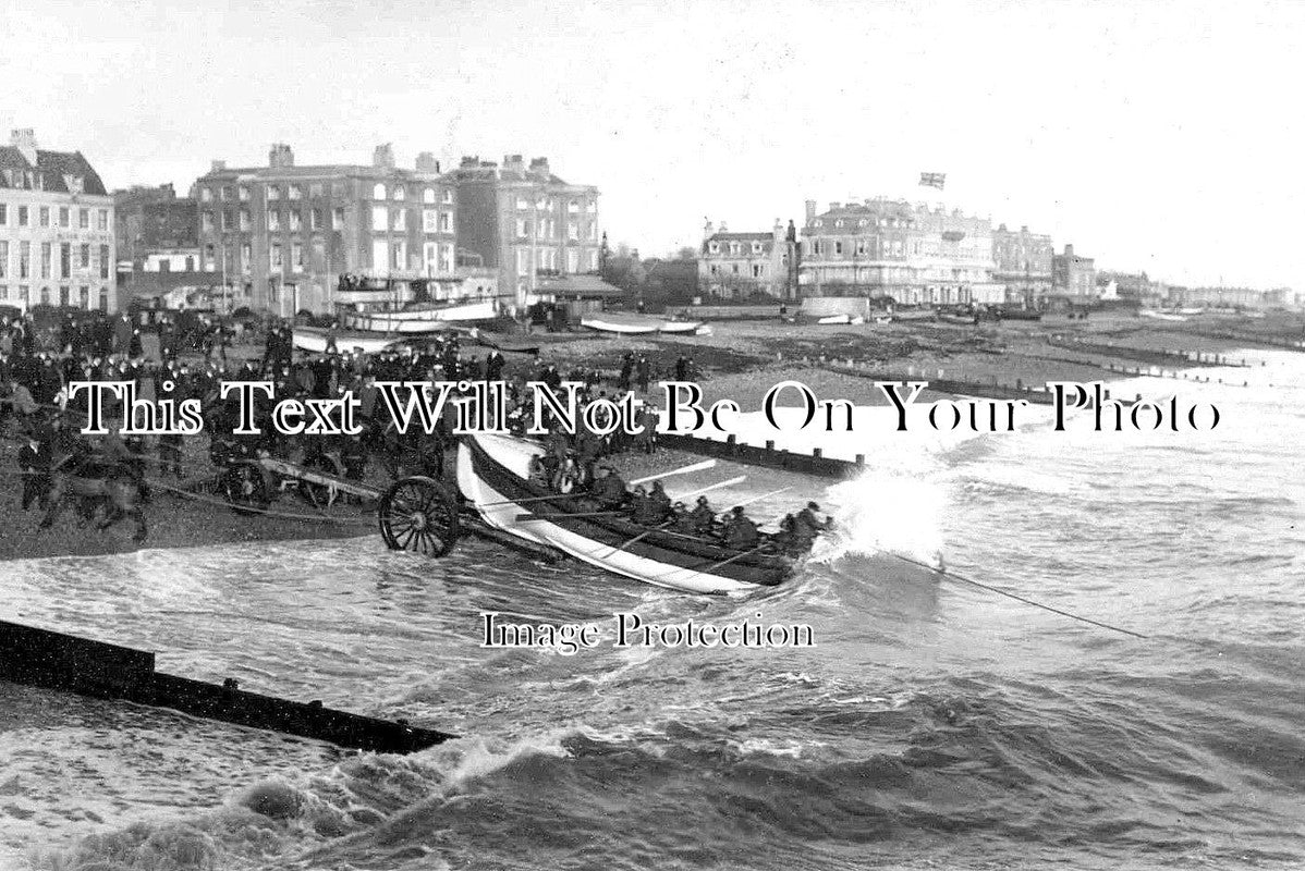 SX 2088 - Lifeboat Launch, Worthing Beach, Sussex 1912