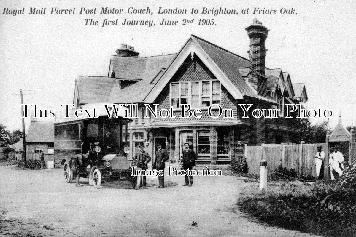 SX 211 - RM Parcel Coach, London To Brighton, Friars Oak, Sussex c1905