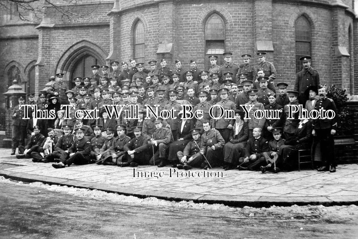 SX 2199 - Soldiers Outside Congregational Church, Worthing, Sussex WW1